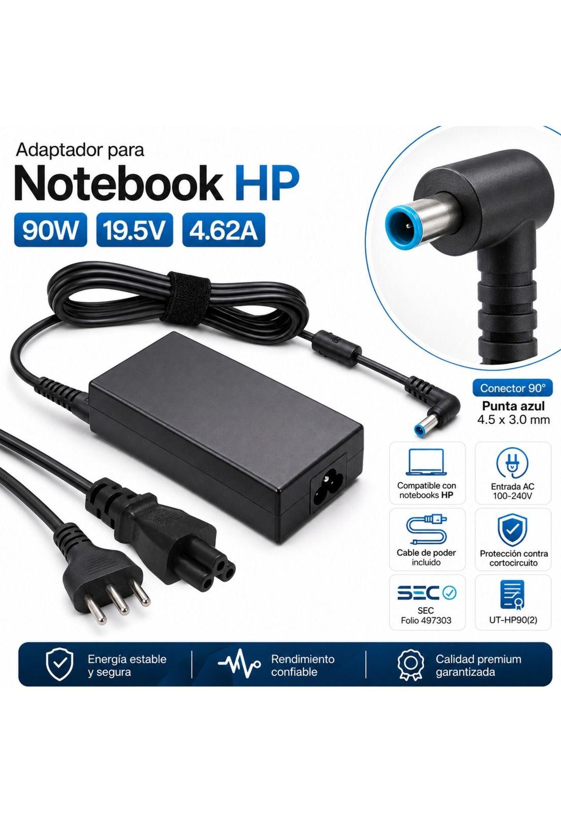 Cargador Notebook Para HP 19.5V 4.62A P.Azul 4.5*3mm 90W SEC-5