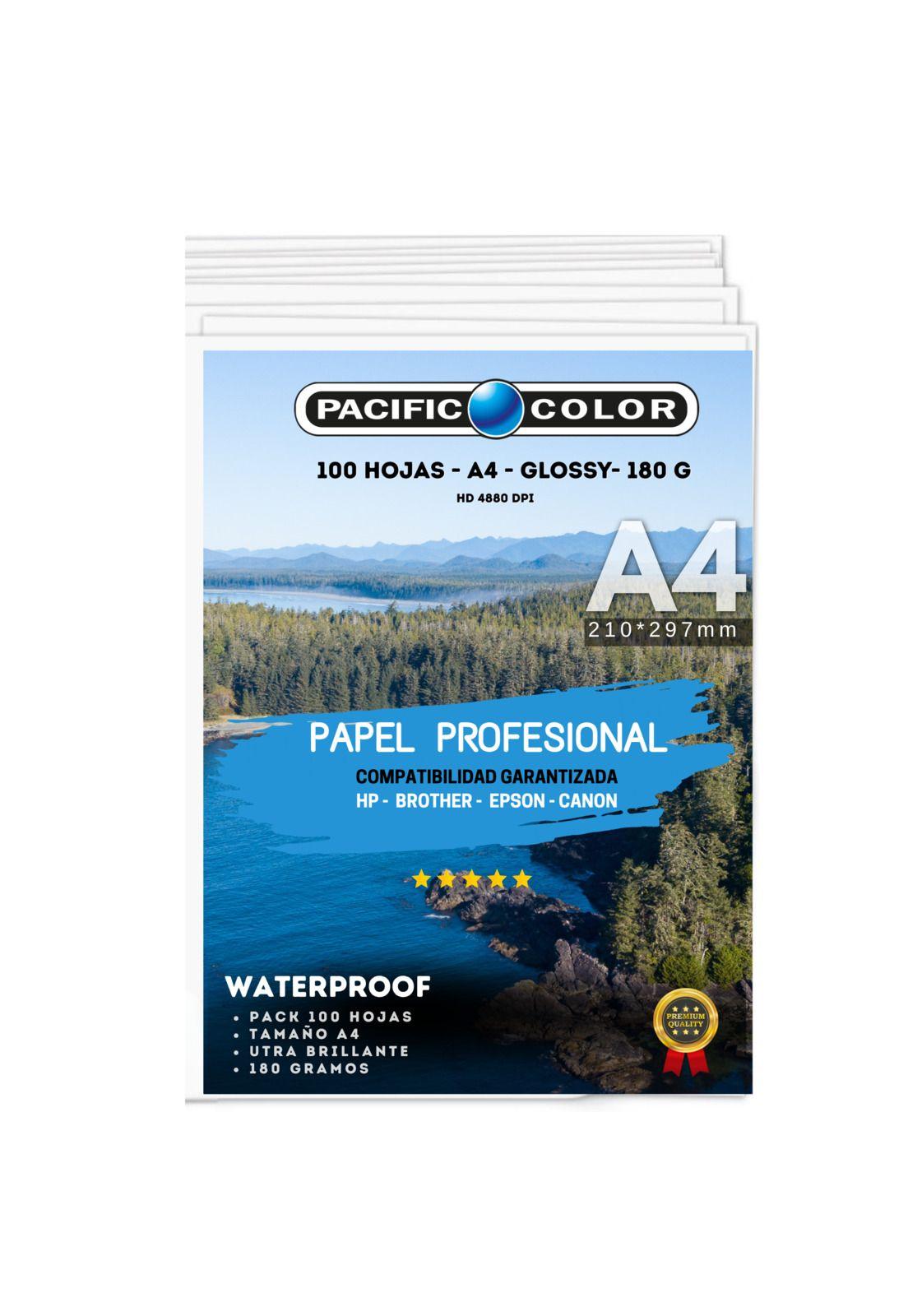 Papel Fotográfico Premium 180g HD Waterproof -100 Hojas - A4-6