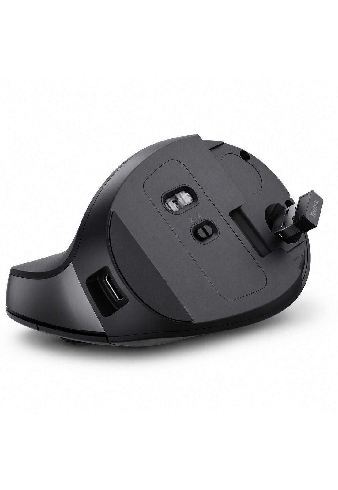 Mouse Vertical Inalámbrico Trust Bayo II Recargable Ergonomico-4