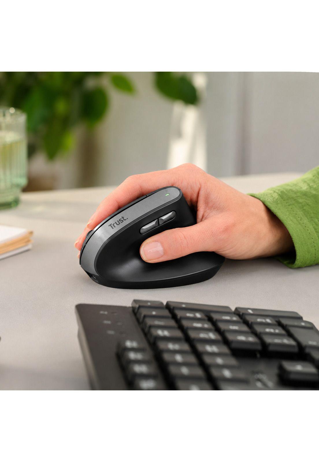Mouse Vertical Inalámbrico Trust Bayo II Recargable Ergonomico-8