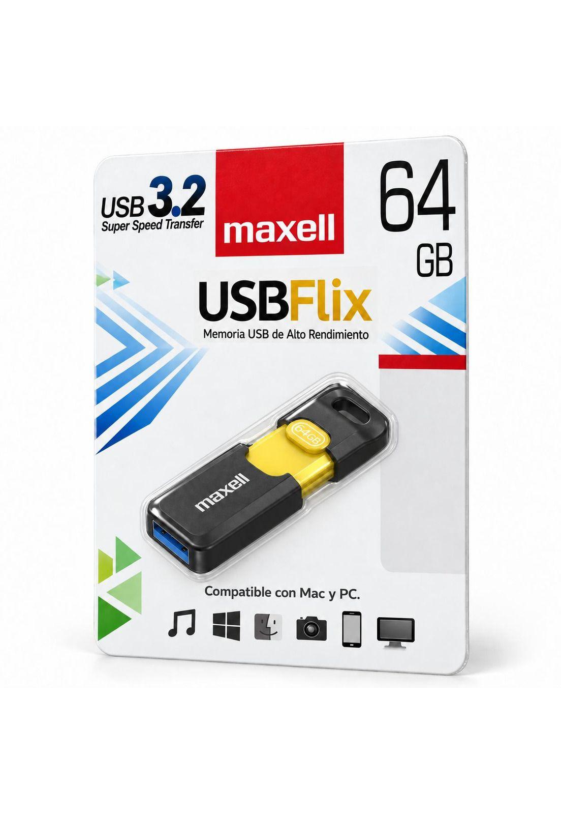 Pendrive Maxell Flix 64GB USB 3.2 High Speed-0
