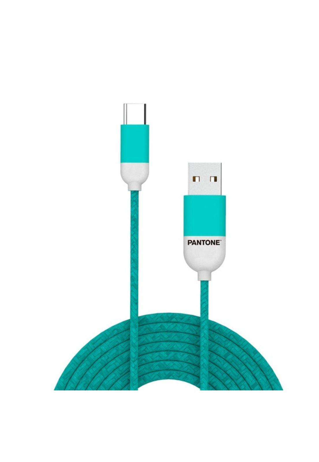 Cable De Datos Type-C Reforzado 1M Pantone AndroidAuto Green-2