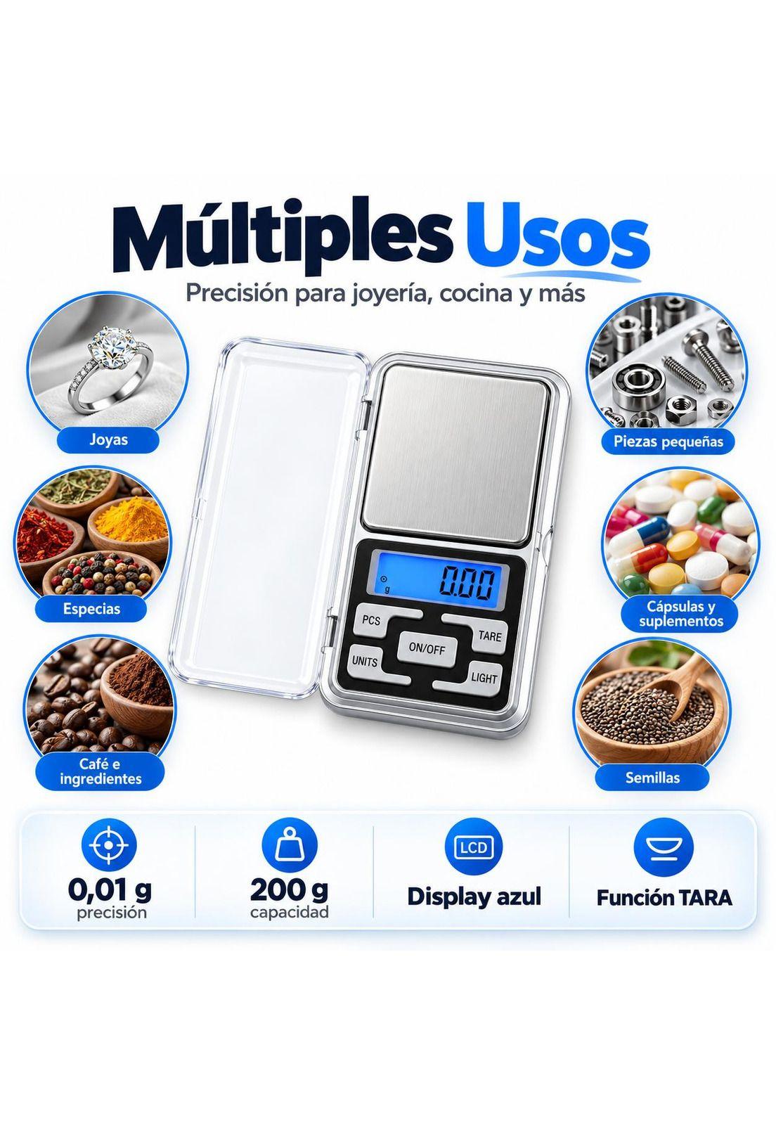 Pesa Gramera De Alta Precisión hasta 200 Gramos WS32S Pro-5