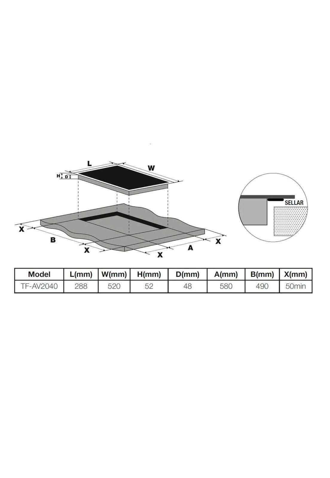 Cocina Eléctrica Encimera Dual Vitrocerámica Touch 3200W SEC-5