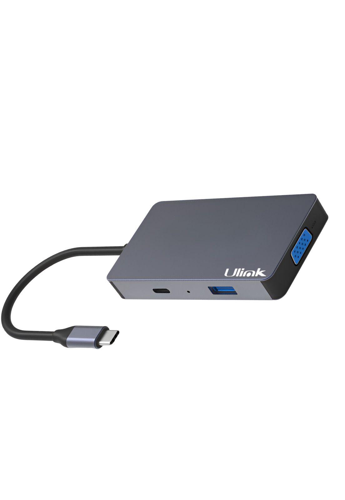 Hub Adaptador Type-C (5en1) 4K HDMI X2/ VGA/ Type-C/ USB 3.0-7