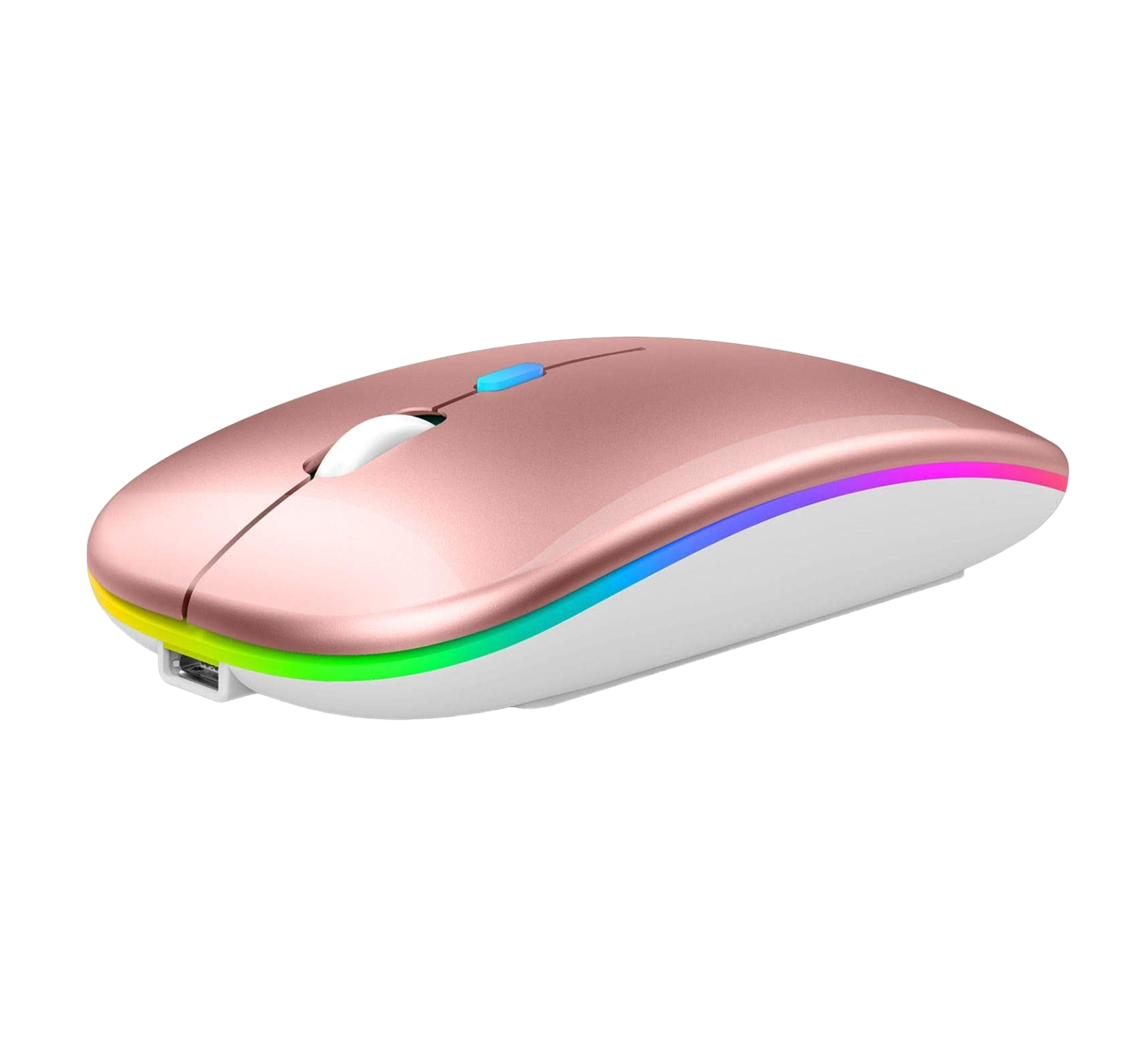 Mouse Dual Inalámbrico Rosado Recargable Bluetooth + USB 2G-11