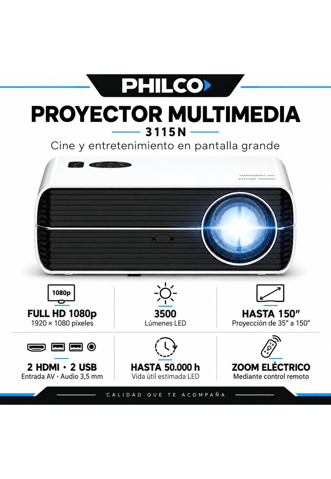 Proyector Full HD 1920*1080p 3500 Lumenes LED con HDMI / USB-5