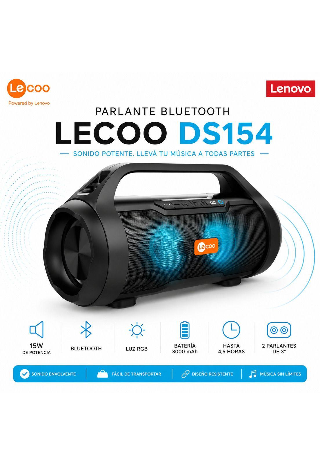 Parlante Portatil Lenovo Leco DS154 Bluetooth Retroiluminado-2