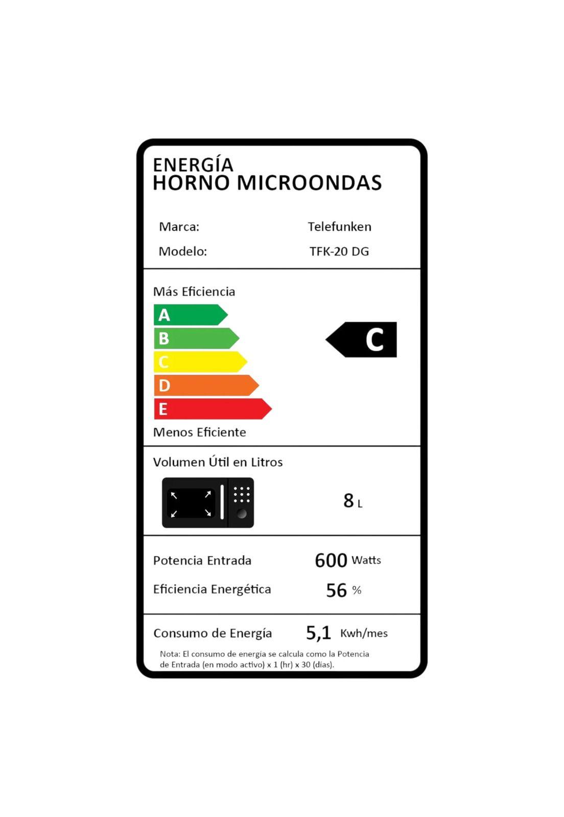 Microondas Express Chef Digital 20 Litros 700W  TFK-20DG SEC-8