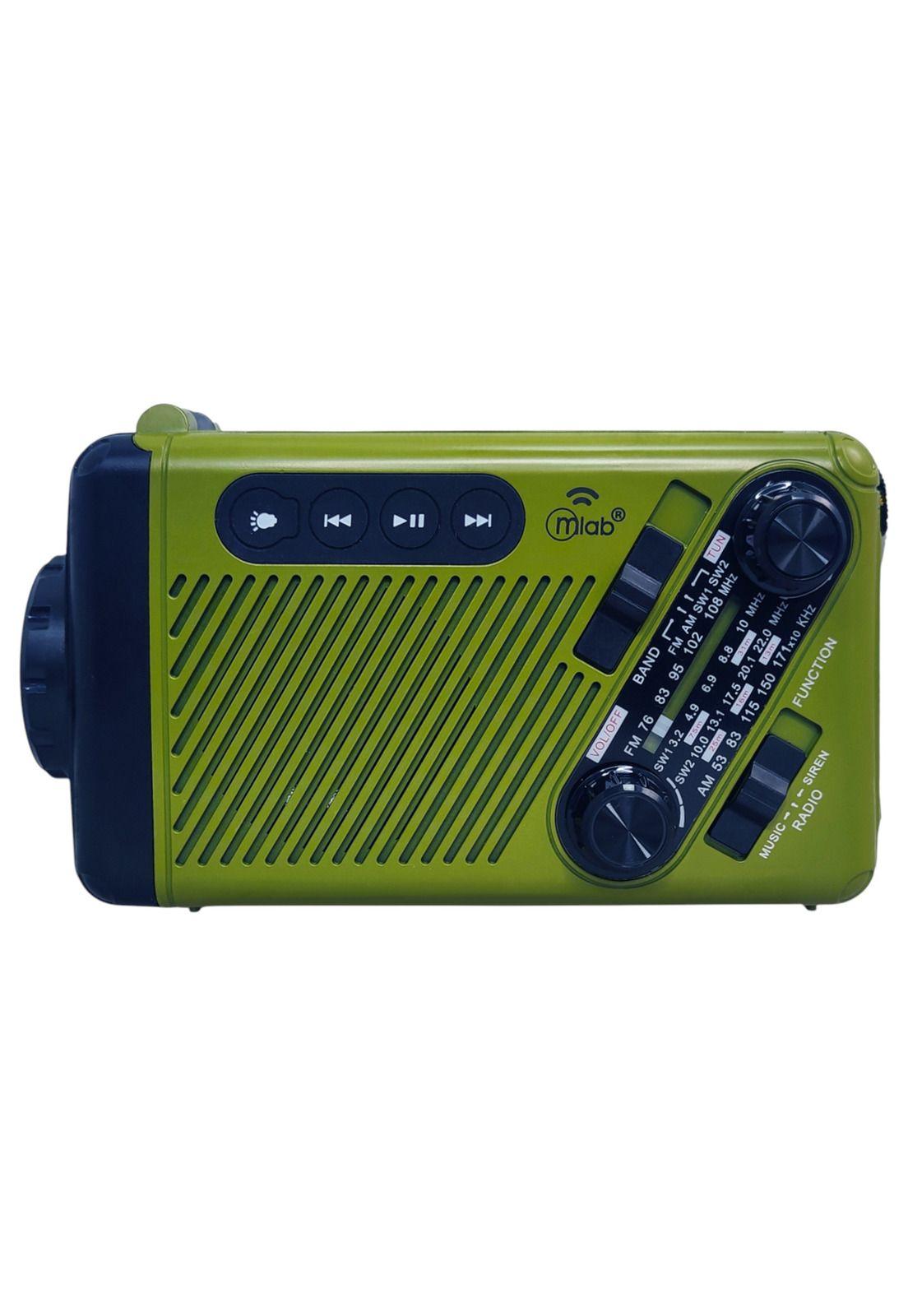 Radio de Emergencia Solar Recargable + Dinamo AM/ FM/ SW/ BT Green Edition-5