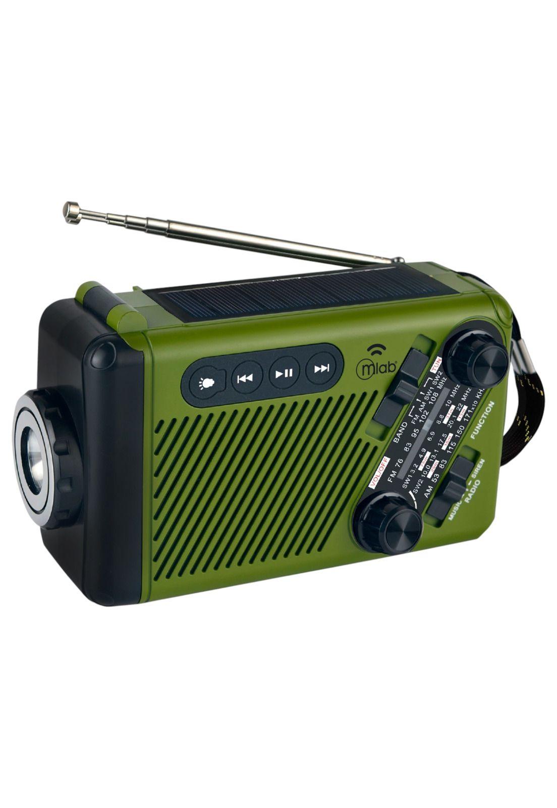 Radio de Emergencia Solar Recargable + Dinamo AM/ FM/ SW/ BT Green Edition-8
