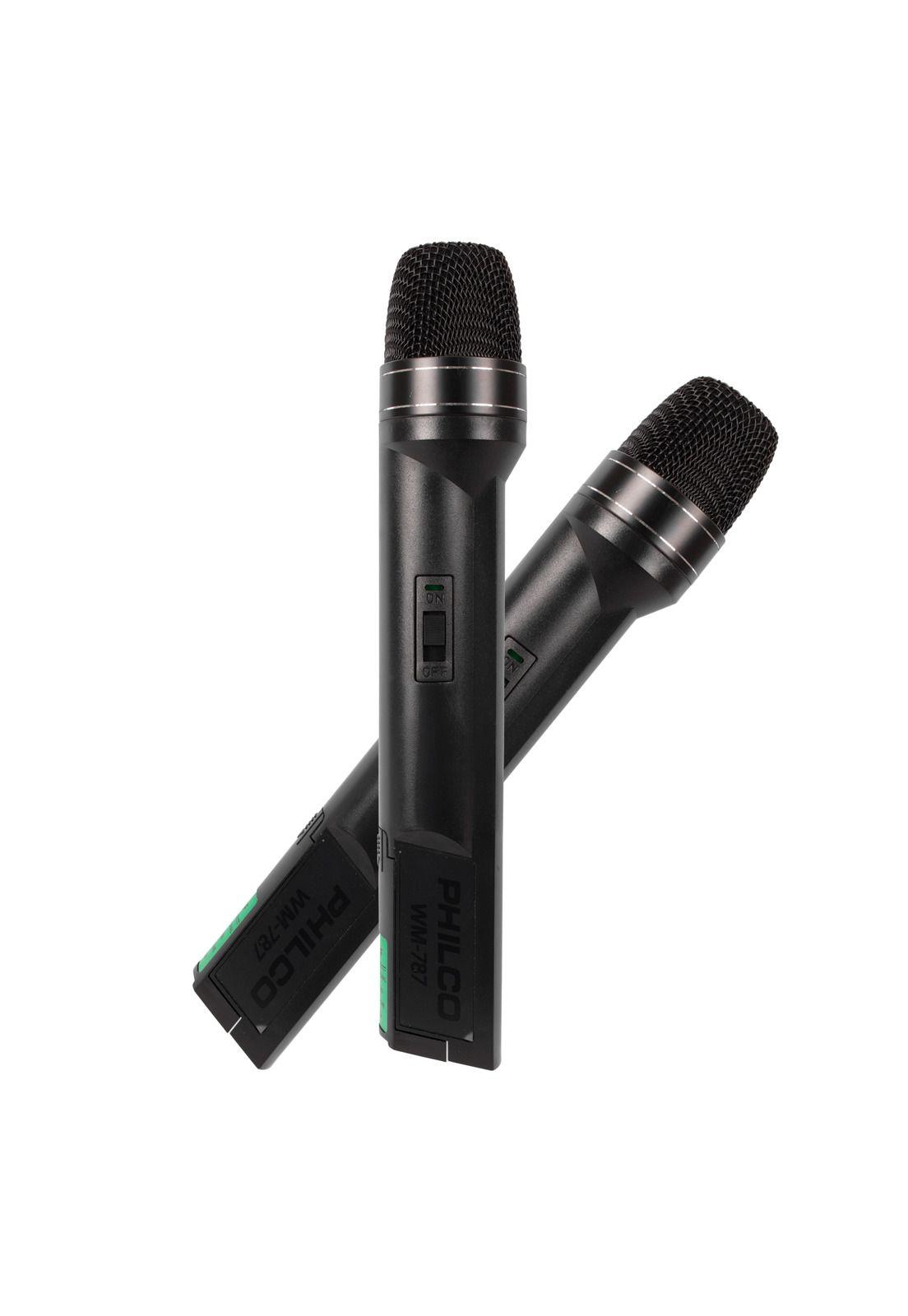 Pack de 2 Micrófonos Inalámbricos VHF PRO WM-787 Audio HD-3
