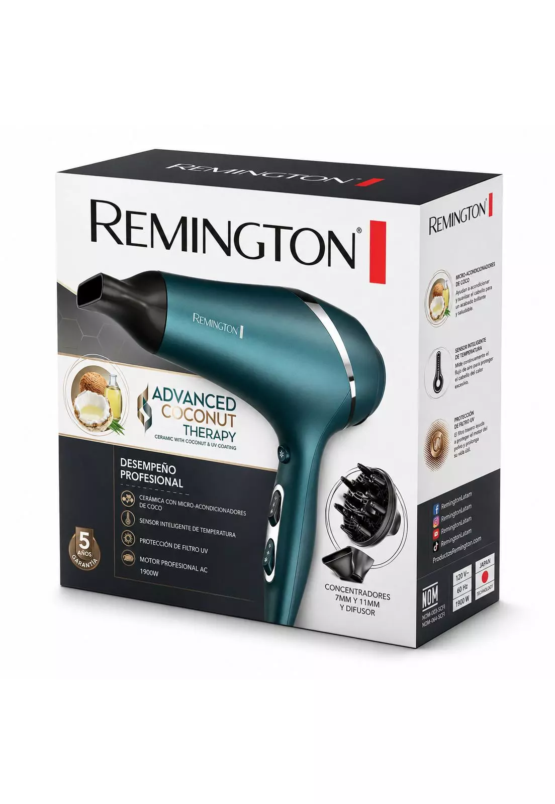 Secador Remington Coconut Therapy Ionizador Premium 2300W-7