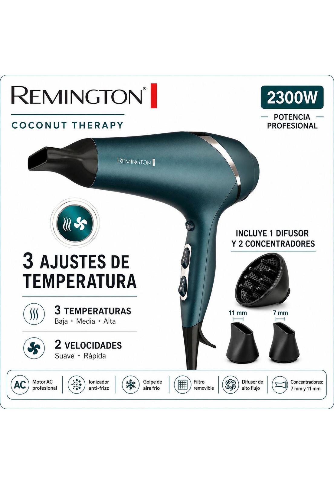 Secador Remington Coconut Therapy Ionizador Premium 2300W-5