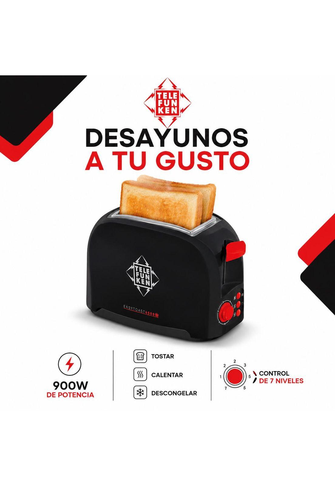 Tostador de Pan Eléctrico 900W Easy Toast 4500 Black (3en1)-6