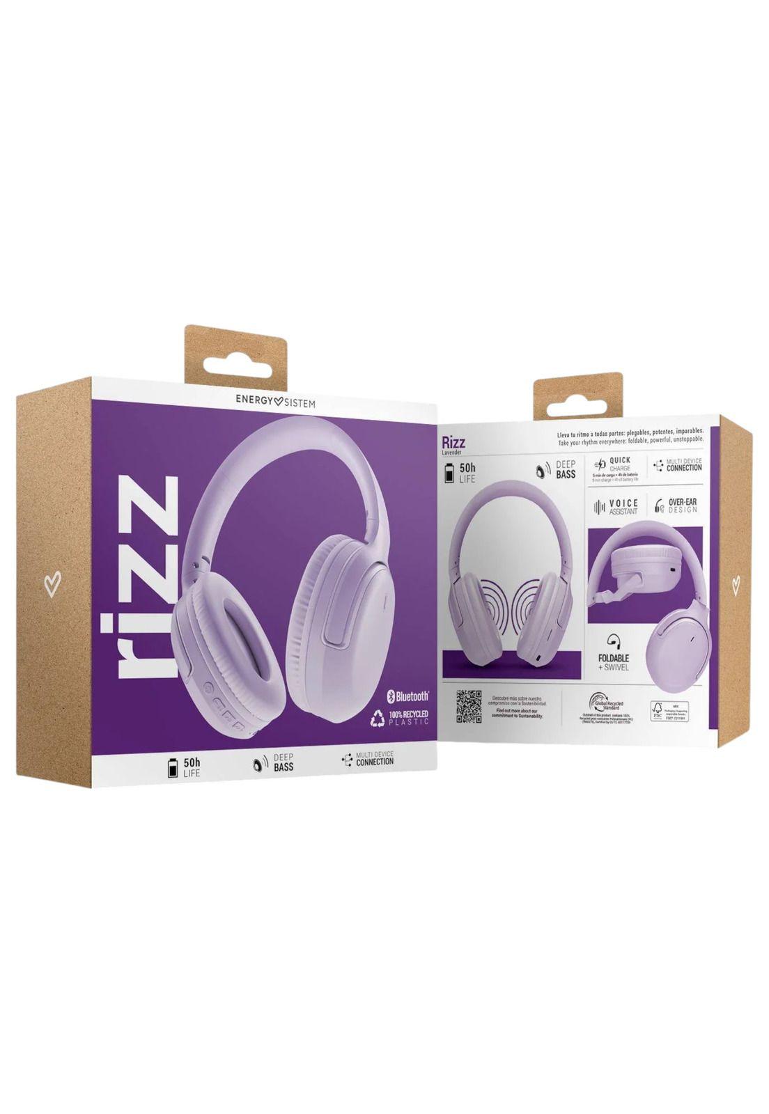 Audífonos Bluetooth Energy Sistem Rizz Fold Violet Deep Bass 50 Hrs-6