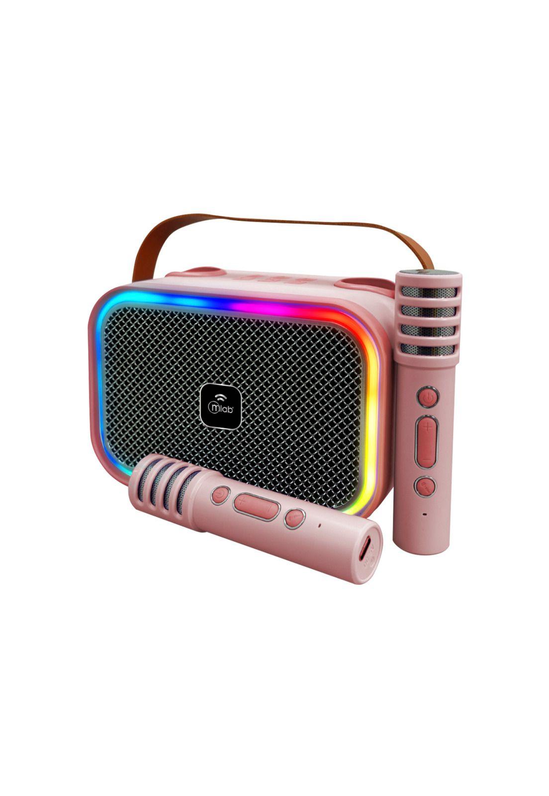 Karaoke Infantil RGB con 2 Micrófonos Inalámbricos Pink My Lil Dual Voice-3