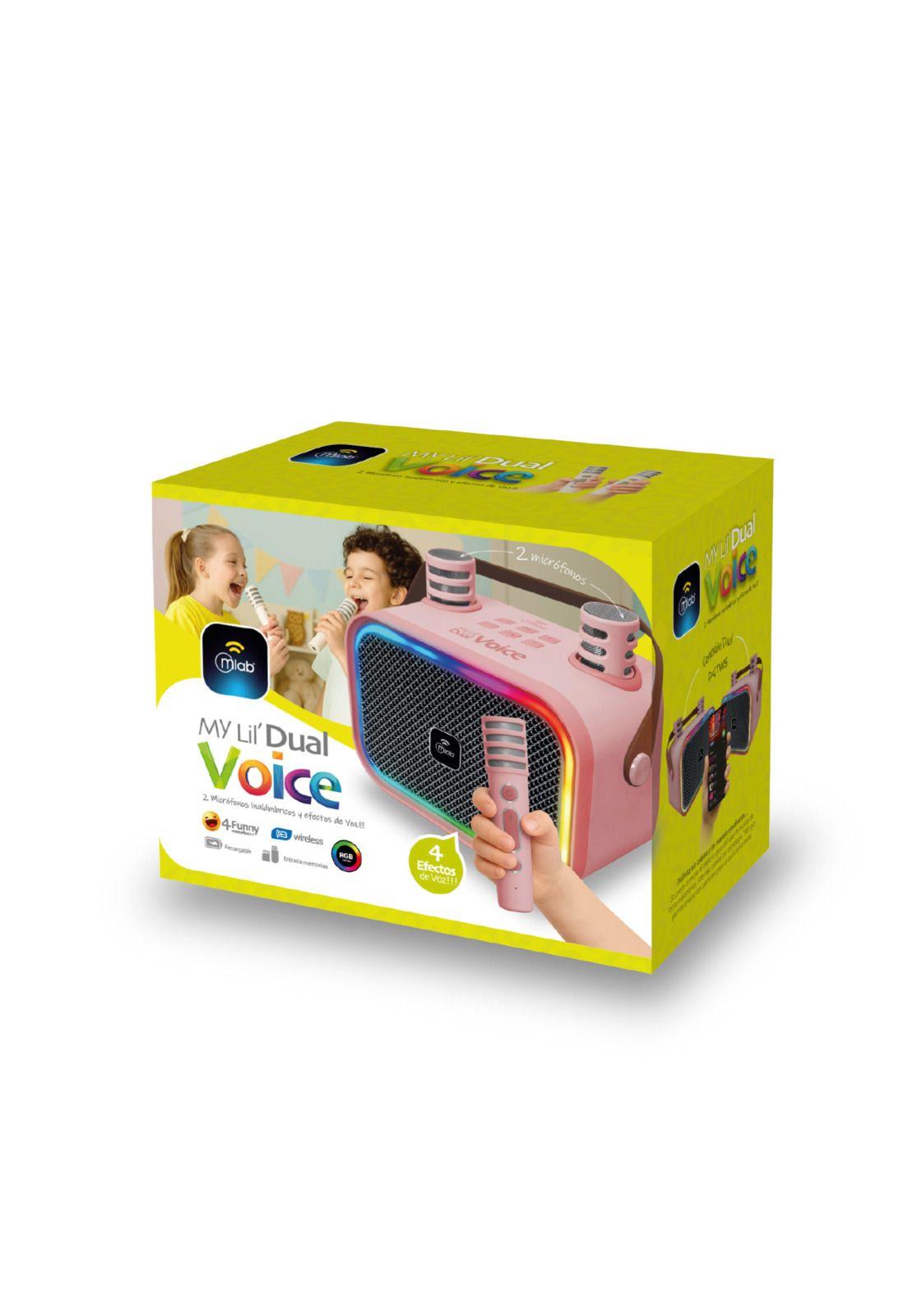 Karaoke Infantil RGB con 2 Micrófonos Inalámbricos Pink My Lil Dual Voice-4