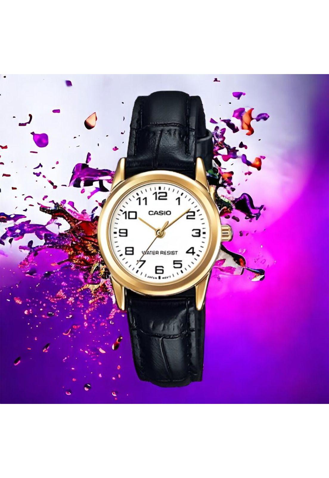 Reloj Casio de Mujer Cuero Negro Ltp-V001Gl-7Budf Classic-4