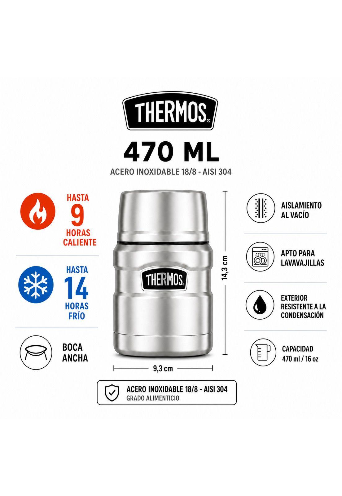 Termo de Comida Premium Inox Thermos King  470ML Navy-7