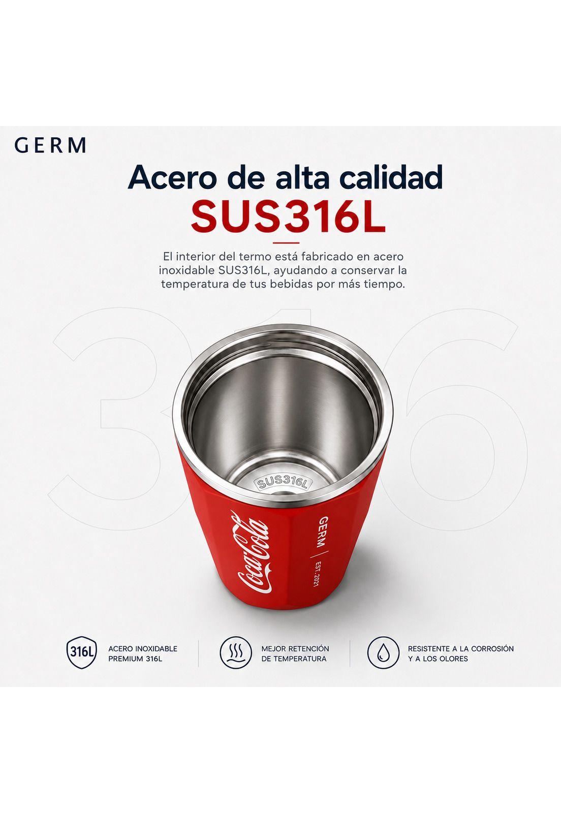 Vaso Termico MUG Germ Coca-Cola Acero Inoxidable 390ML Red-8