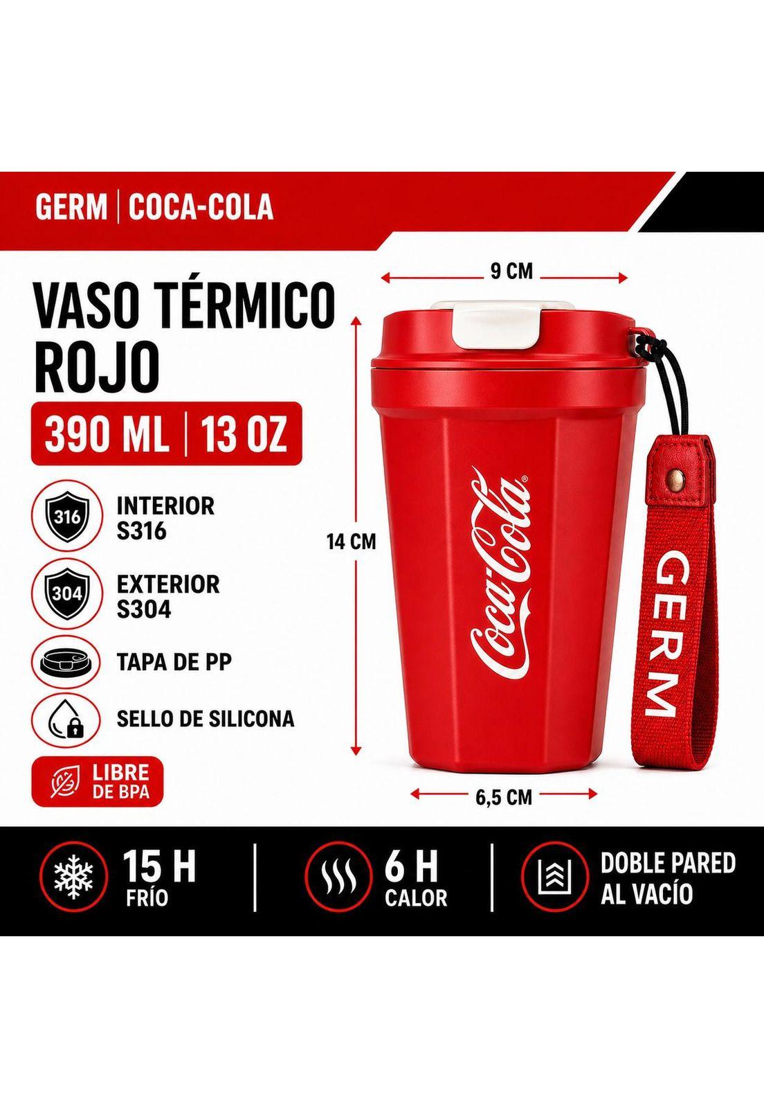 Vaso Termico MUG Germ Coca-Cola Acero Inoxidable 390ML Red-6