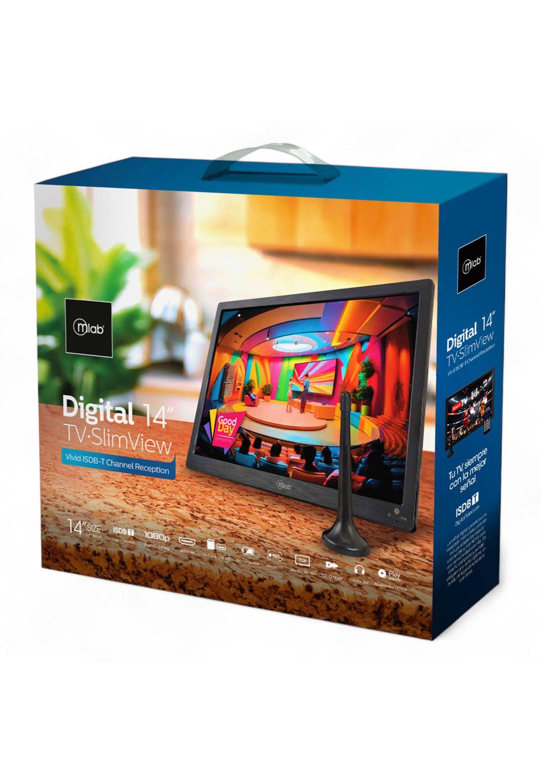 TV Portátil FHD Recargable Señal Digital ISDB-T 14" SLIM BK-3