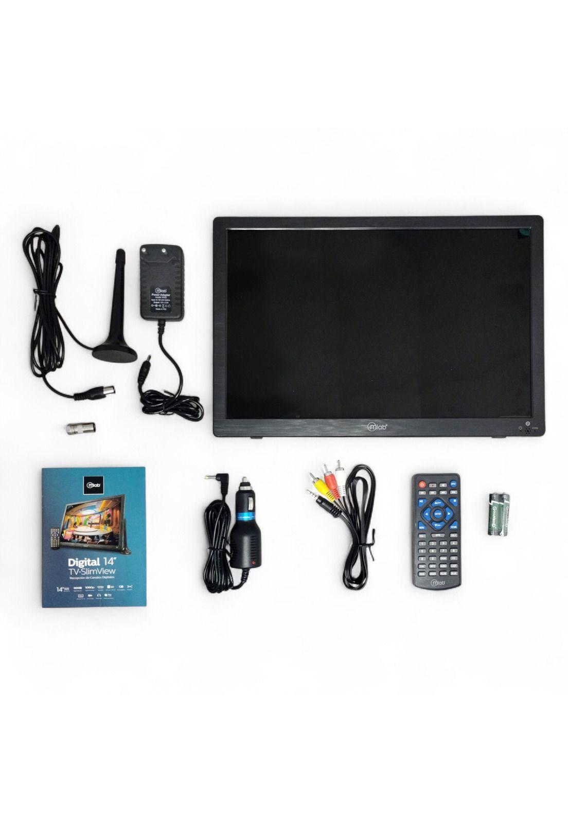 TV Portátil FHD Recargable Señal Digital ISDB-T 14" SLIM BK-4