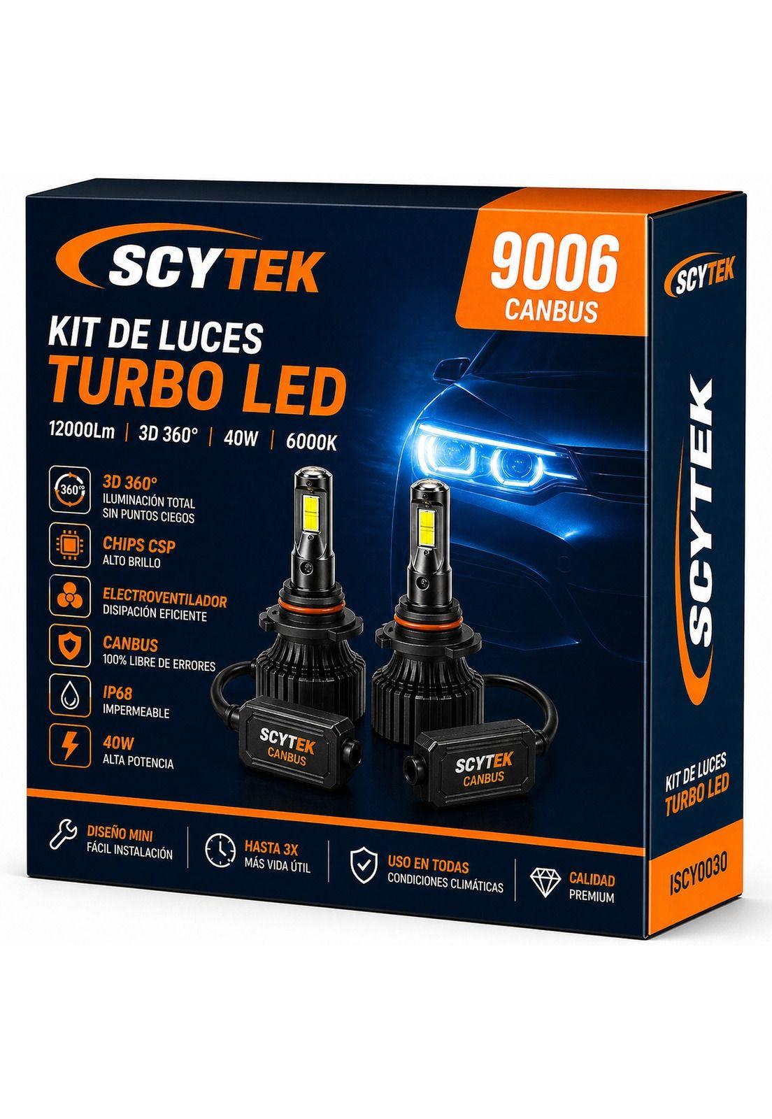 Kit de Luces Turbo LED 9006 Canbus 12000Lm 3D 360° 40W 6000K-0