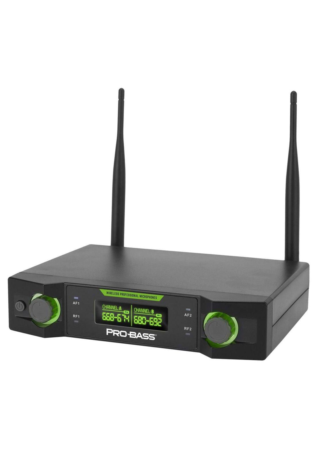 Pack de 2 Micrófonos Inalámbricos Profesionales  PROBASS UHF-5