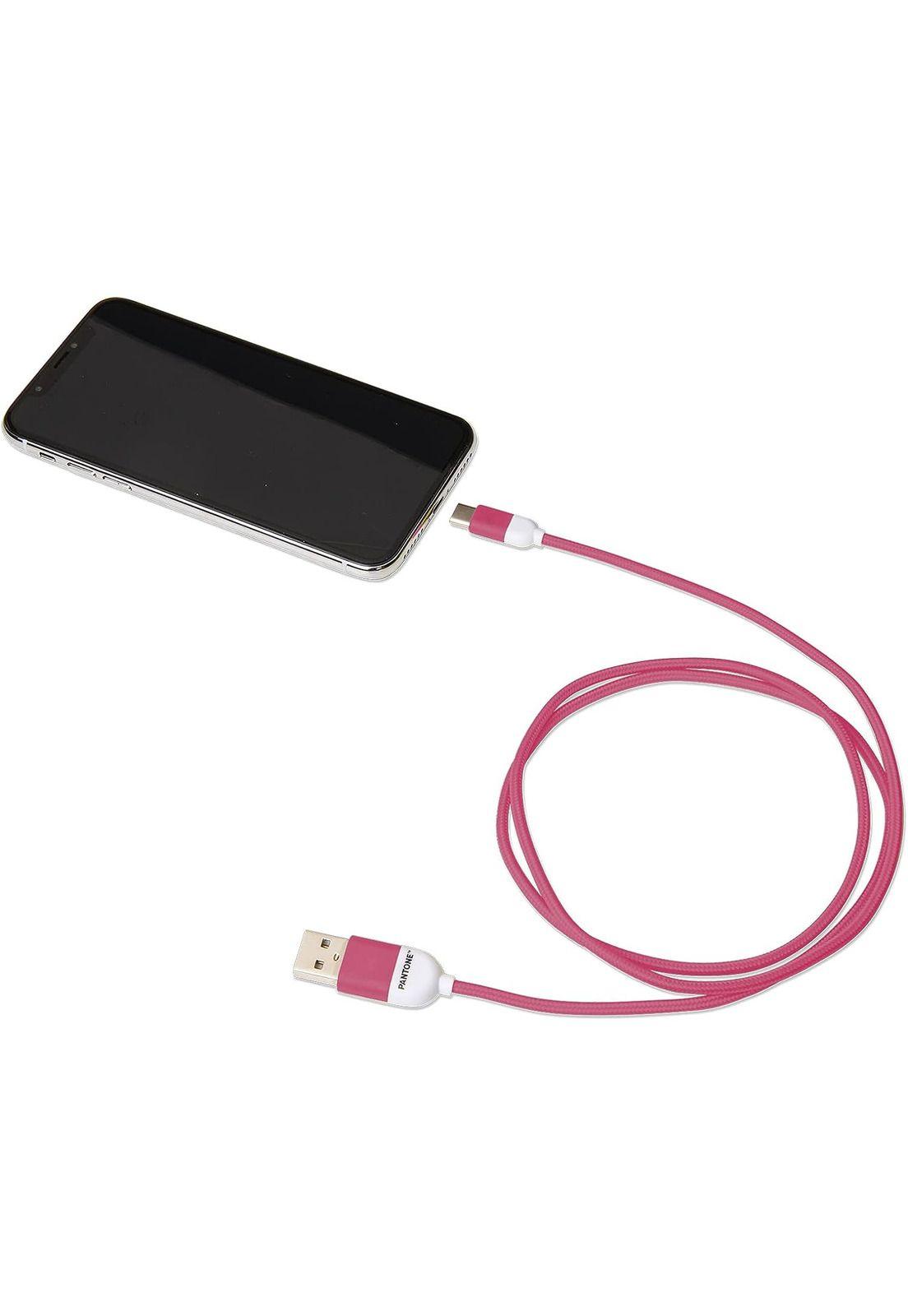 Cable De Datos Type-C Reforzado 1M Pantone Android Auto Pink-3