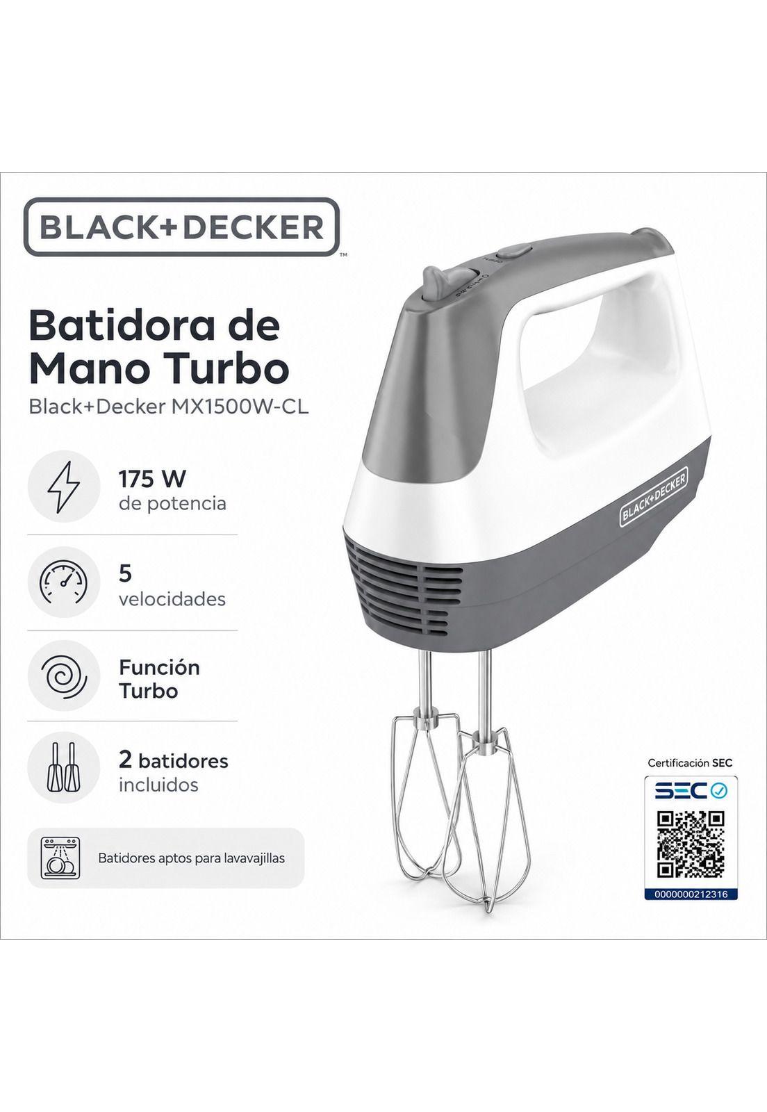 Batidora de Mano Black + Decker MX1500W-CL Turbo-6