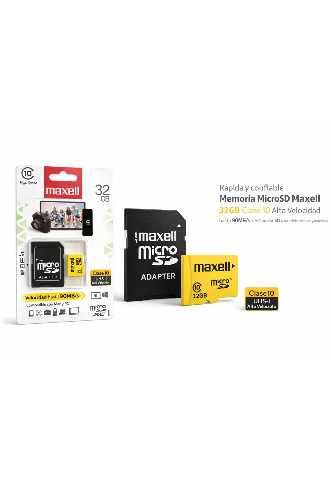 Memoria MicroSD Maxell 32GB Clase 10 High Speed UHS-1-2