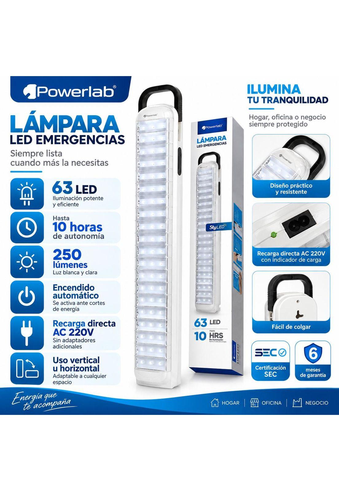 Lampara de Emergencia Recargable de 63 LED 10Hr de Autonomía-4