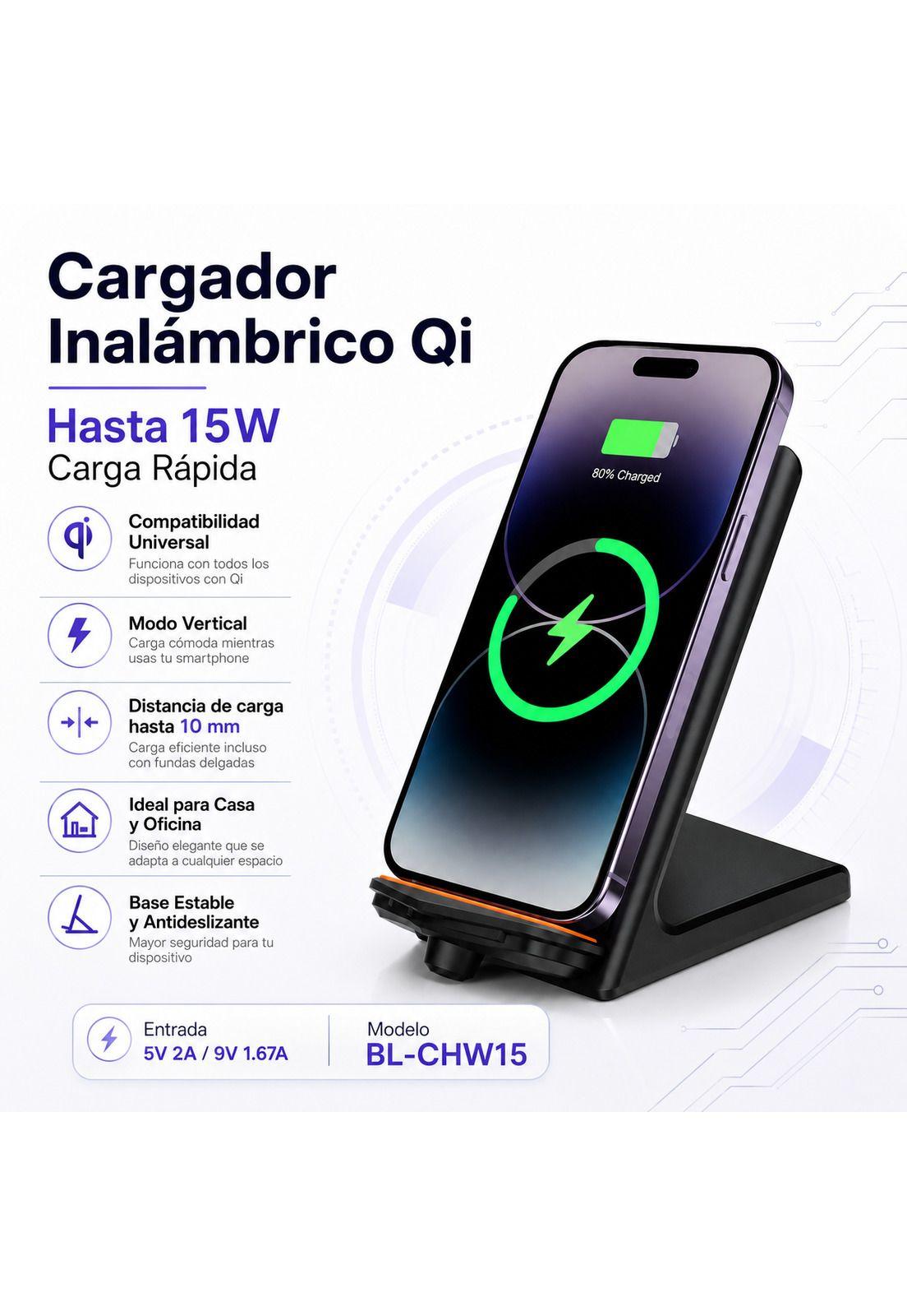 Cargador Inalambrico Qi 15W Carga Rapida Universal-5
