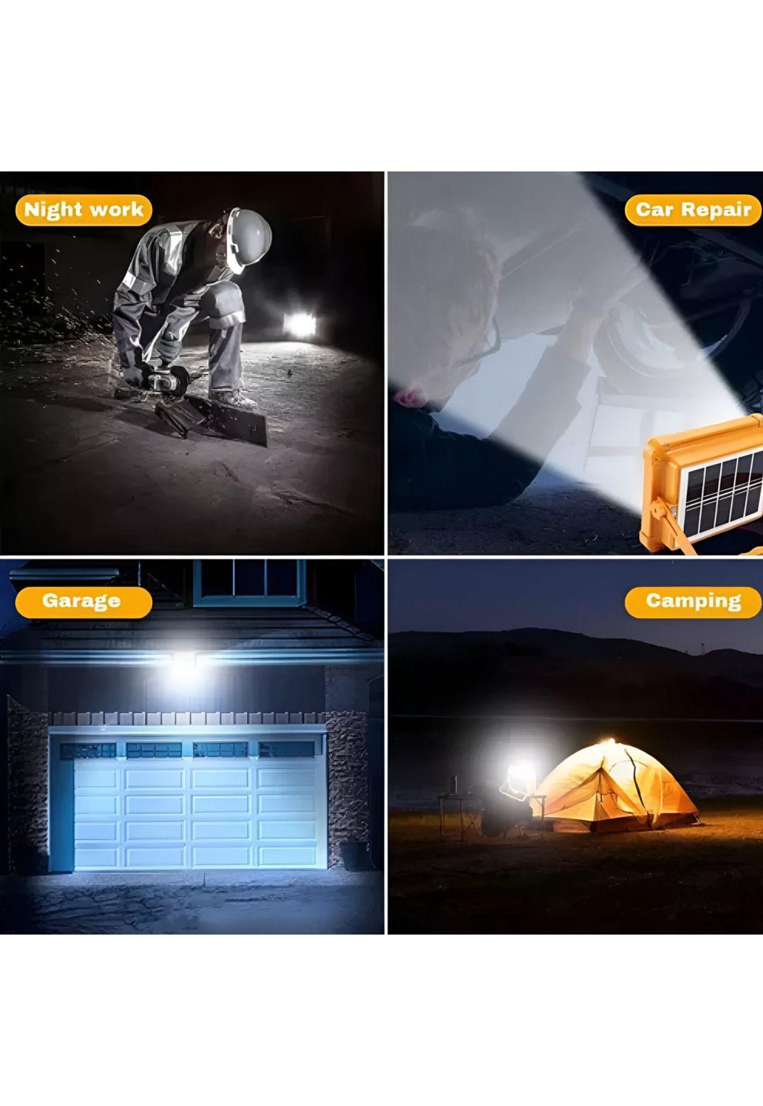 Foco Solar Portátil 100W + Cargador de Smartphone USB 175096-4