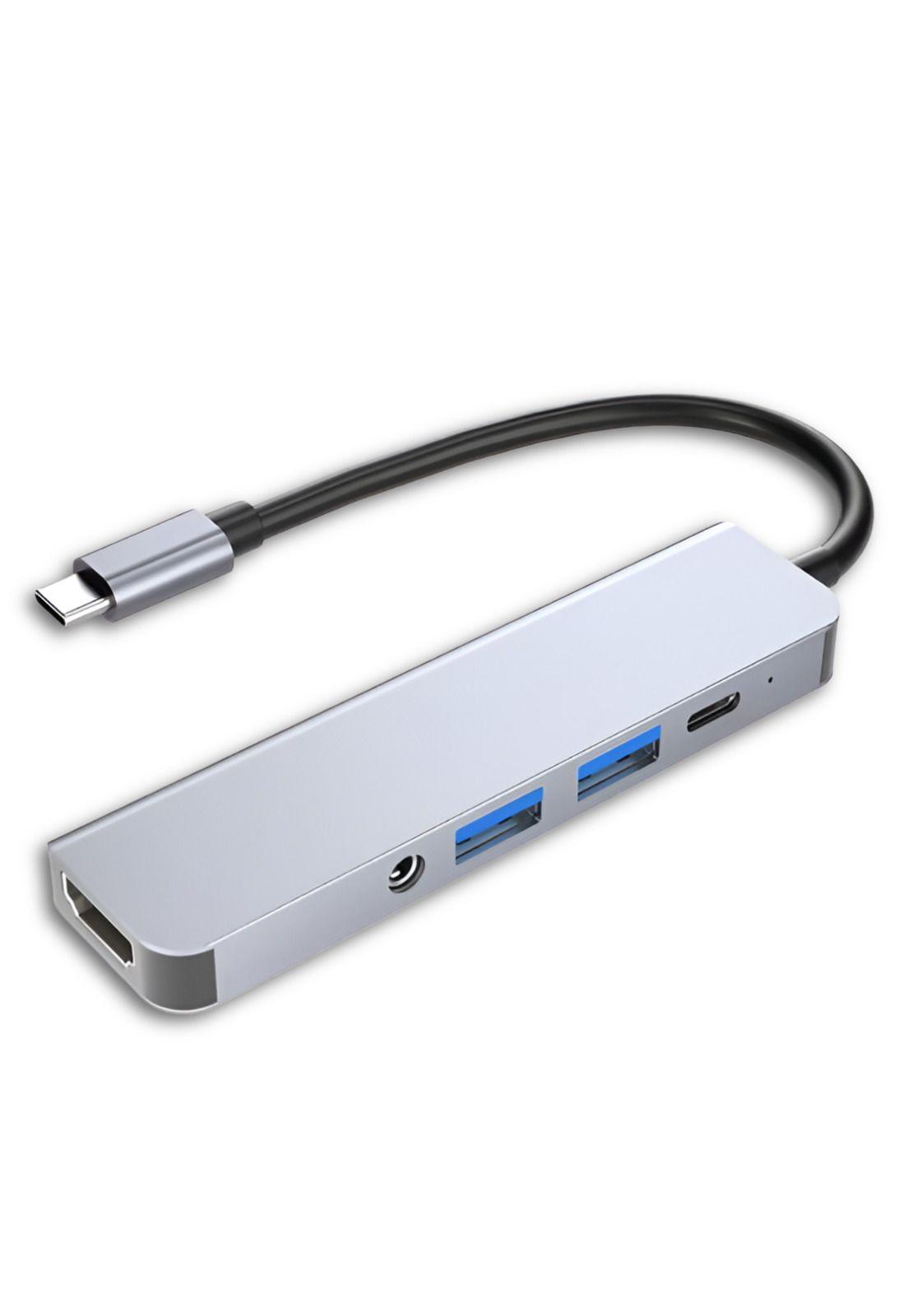Adaptador Hub Usb-C Multipuertos 5 En 1 (Hdmi, Jack, Usb, Usb C)-7