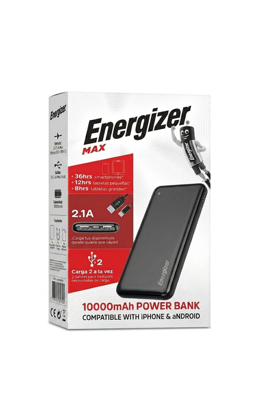 Powerbank Energizer Multipuertos 10000 MAh Black-4