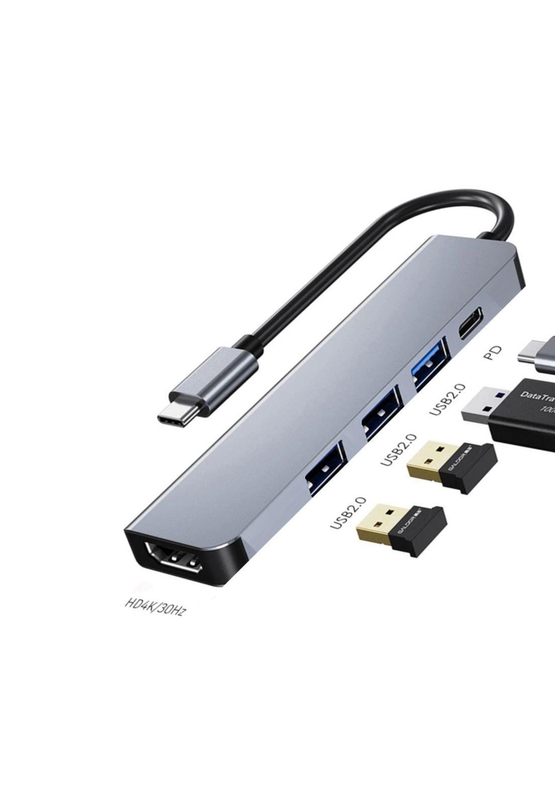 Hub Multipuerto Type-C (5en1) Pro HDMI 4K PD 100W + USB 3.0-2