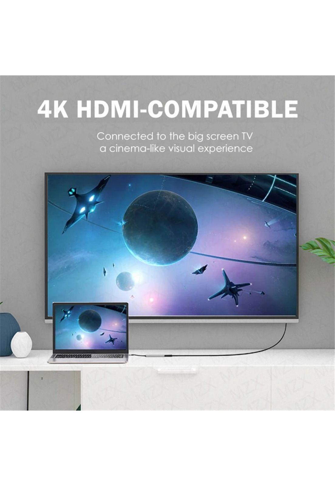 Hub Multipuerto Type-C (5en1) Pro HDMI 4K PD 100W + USB 3.0-6