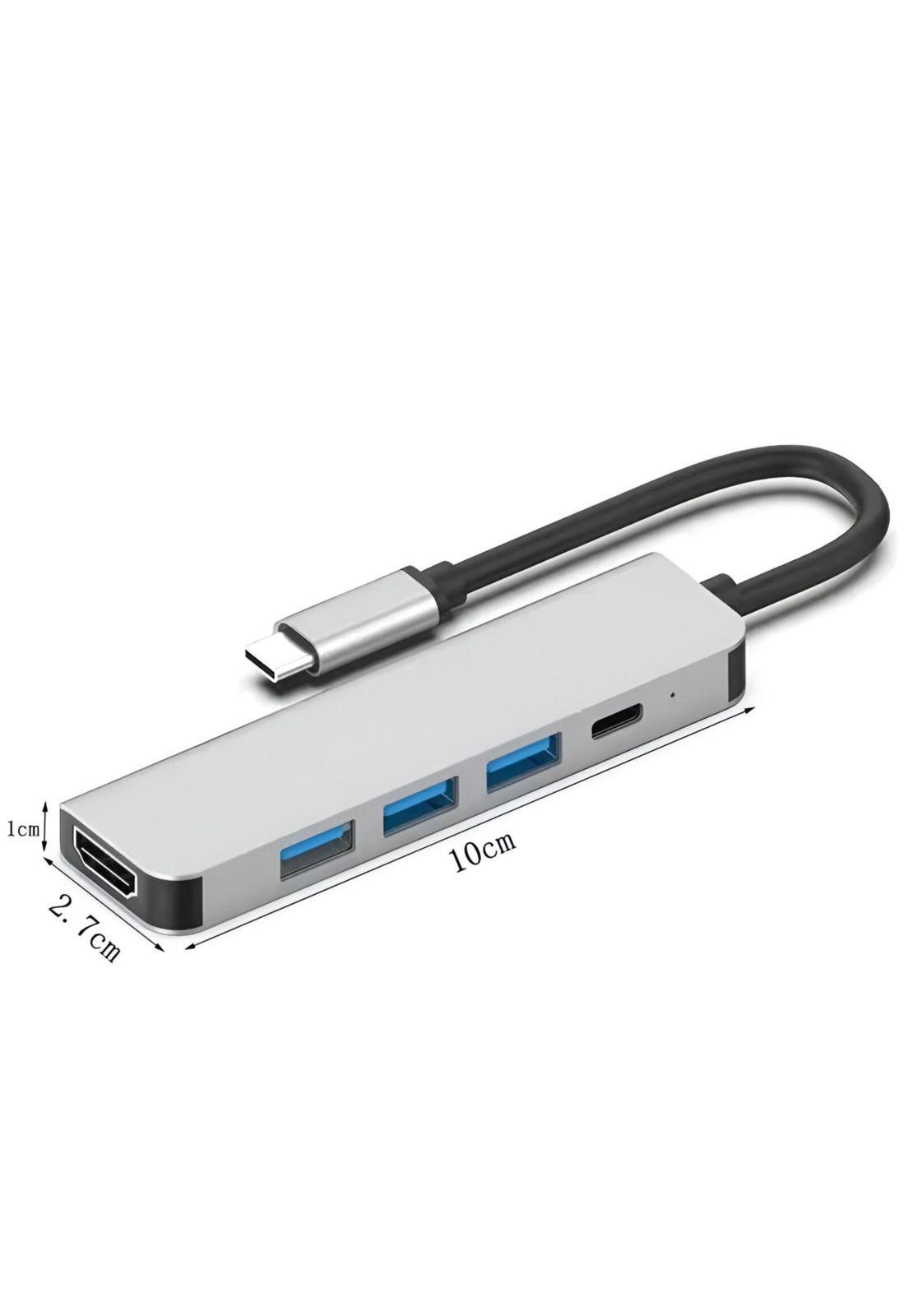 Hub Multipuerto Type-C (5en1) Pro HDMI 4K PD 100W + USB 3.0-7