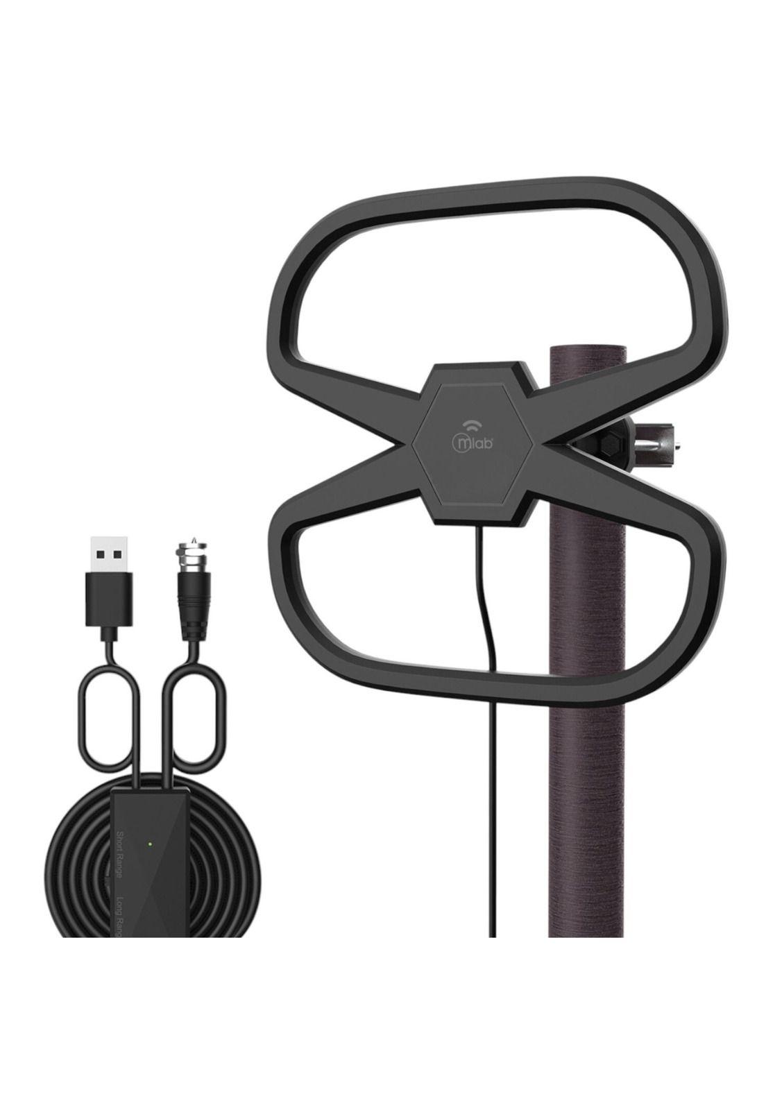 Antena de TV Digital HDTV Amplificada 32DBI / 10MT / Ext-Int-4