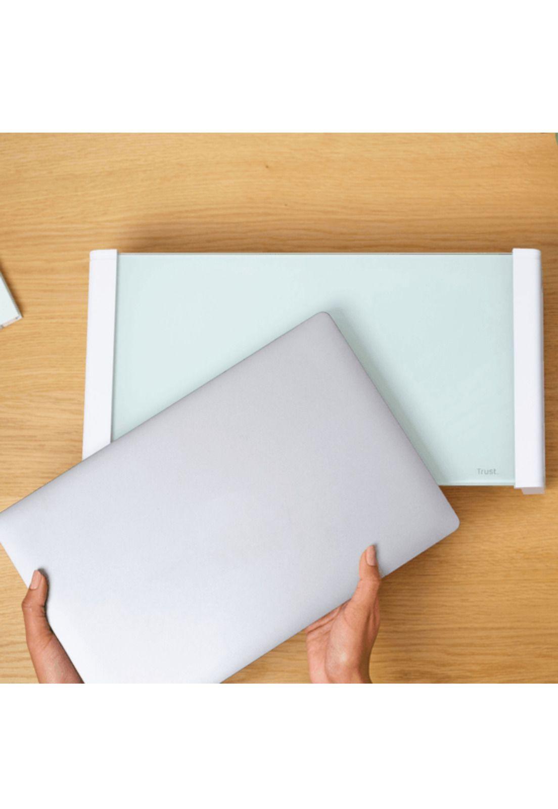 Soporte de Monitor Trust Monta Premium Tempered GLASS White-5