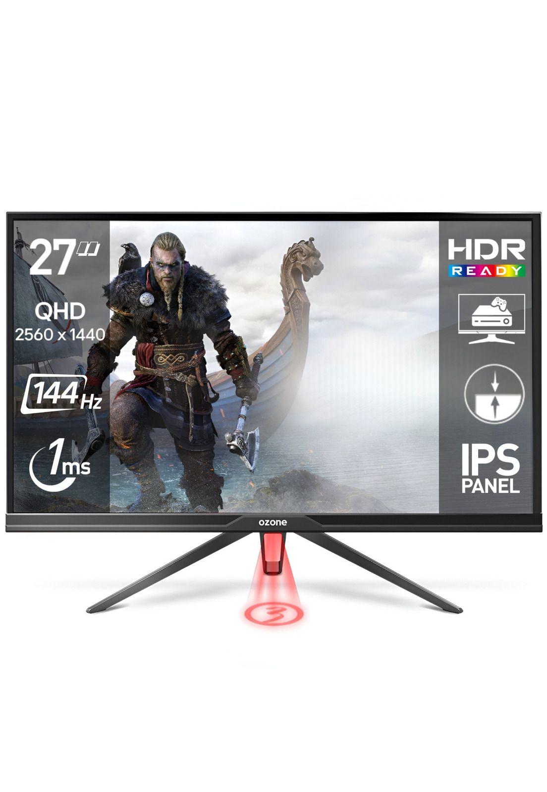 Monitor Gamer Ozone 27" 2K IPS HDR 144Hz 1Ms Ultra Flat OZDSP27IPS-0