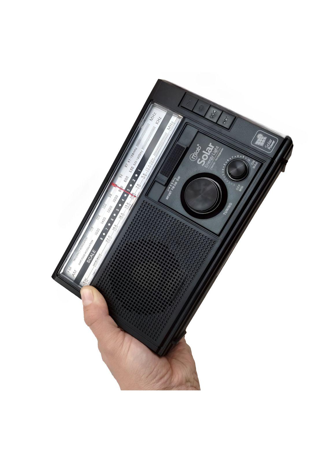 Radio AM/ FM/ SW/ BT Recargable USB-C + Carga Solar & Pilas-4