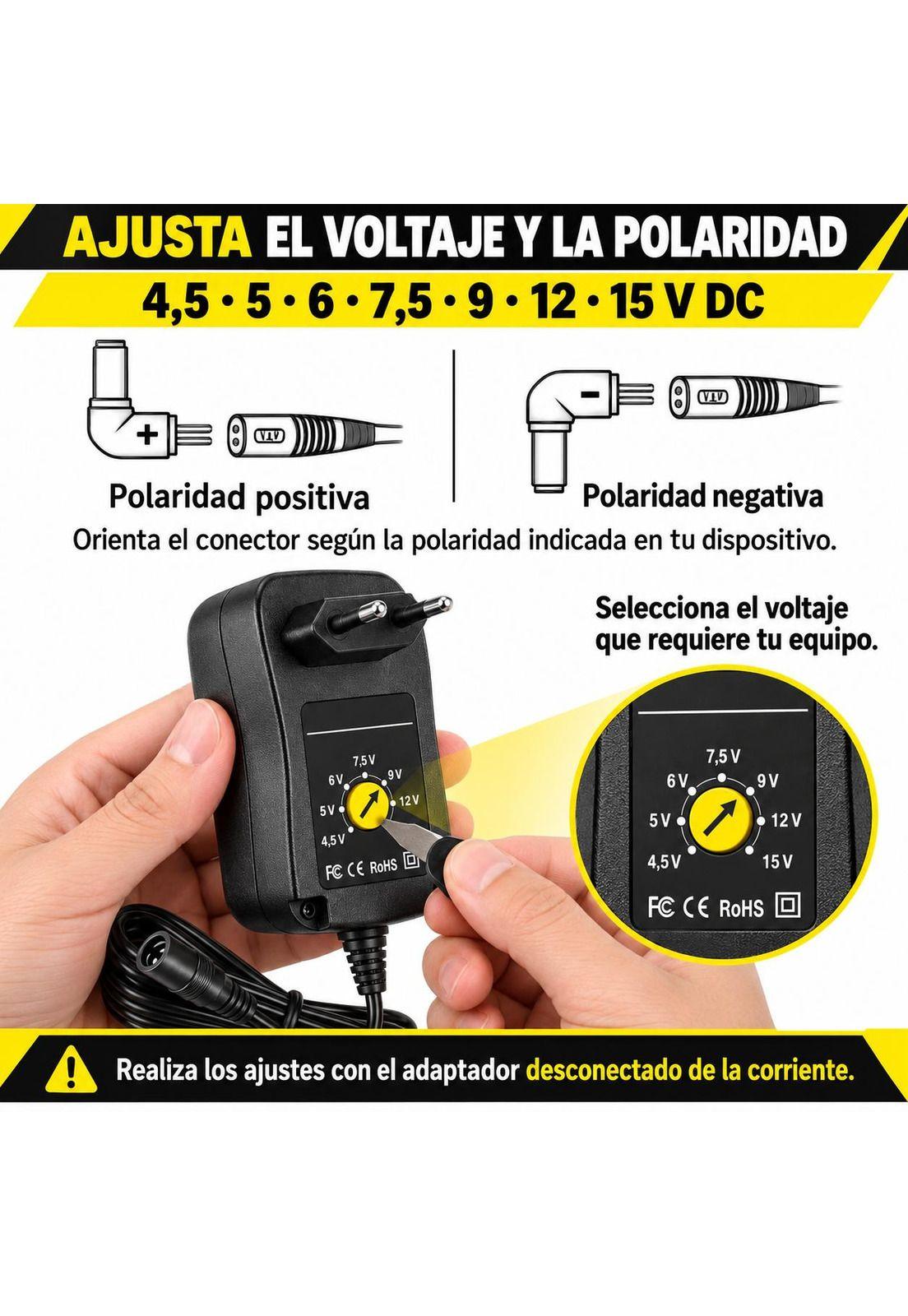 Fuente De Poder Universal Regulable 15V/3A Max Elimina Pilas-5