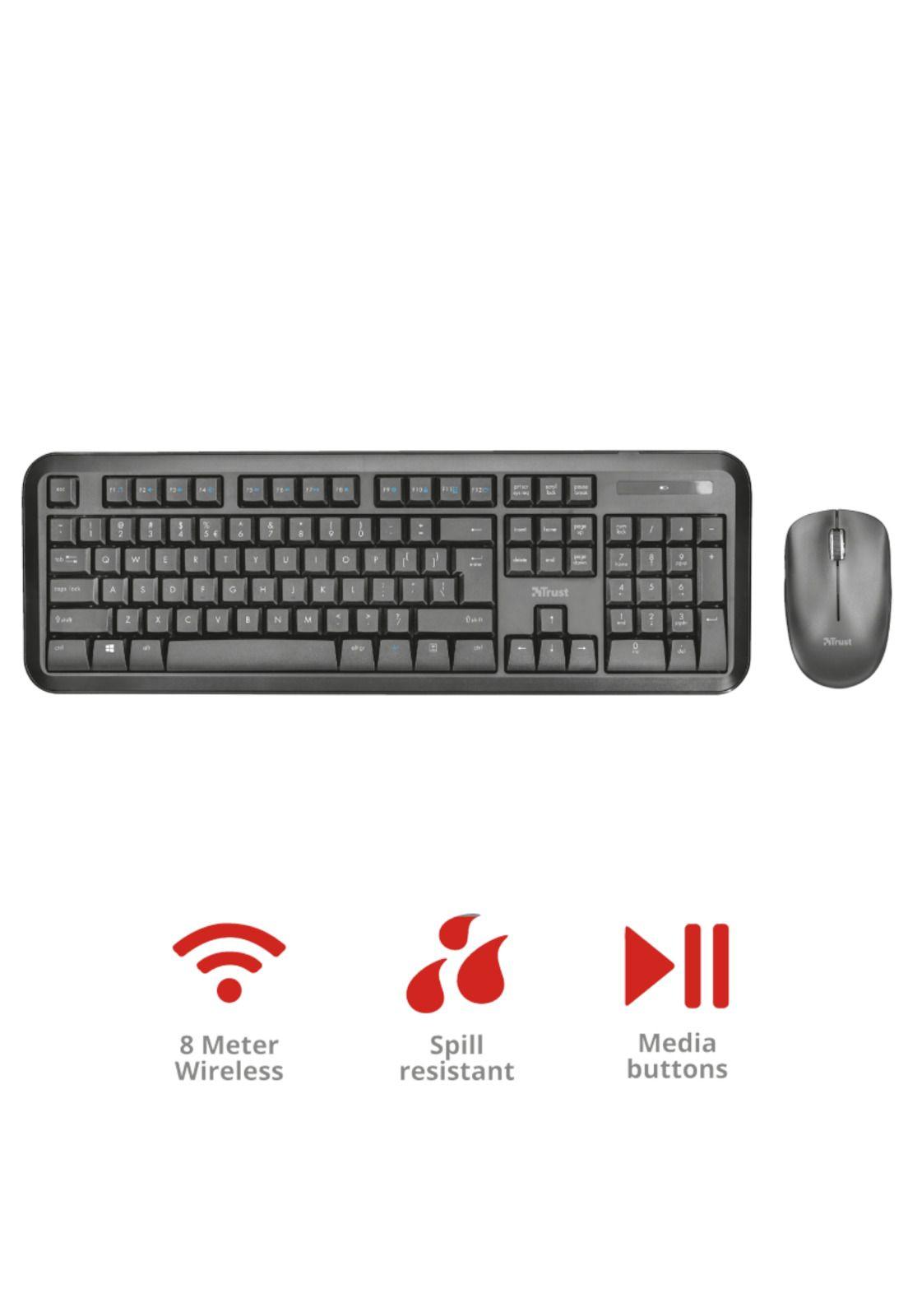Kit Mouse y Teclado Inalambrico Trust Nova Multiusos 2.4 Ghz-6