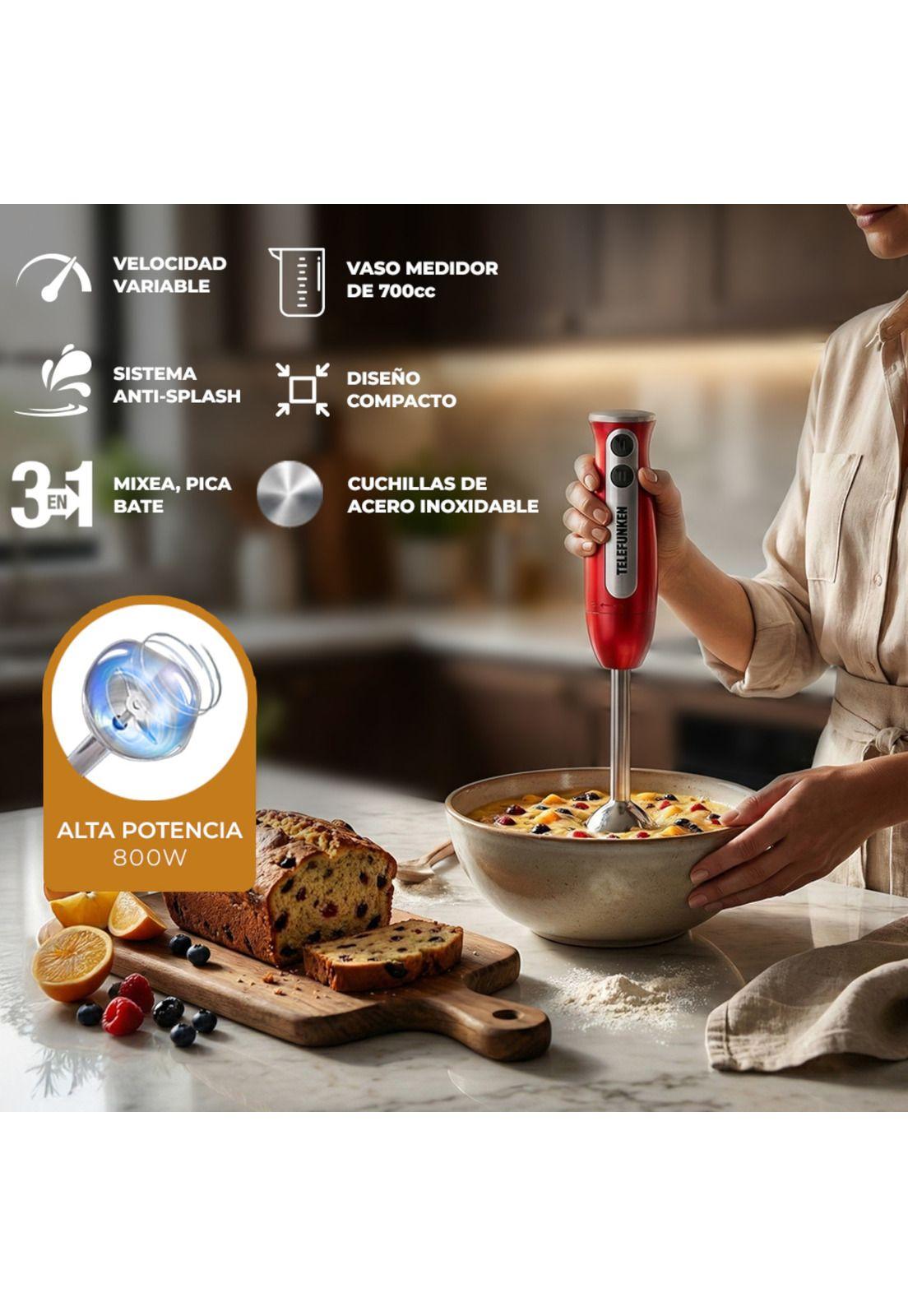 Batidora de Inmersión Telefunken 800W + Acc Multifuncionales-8