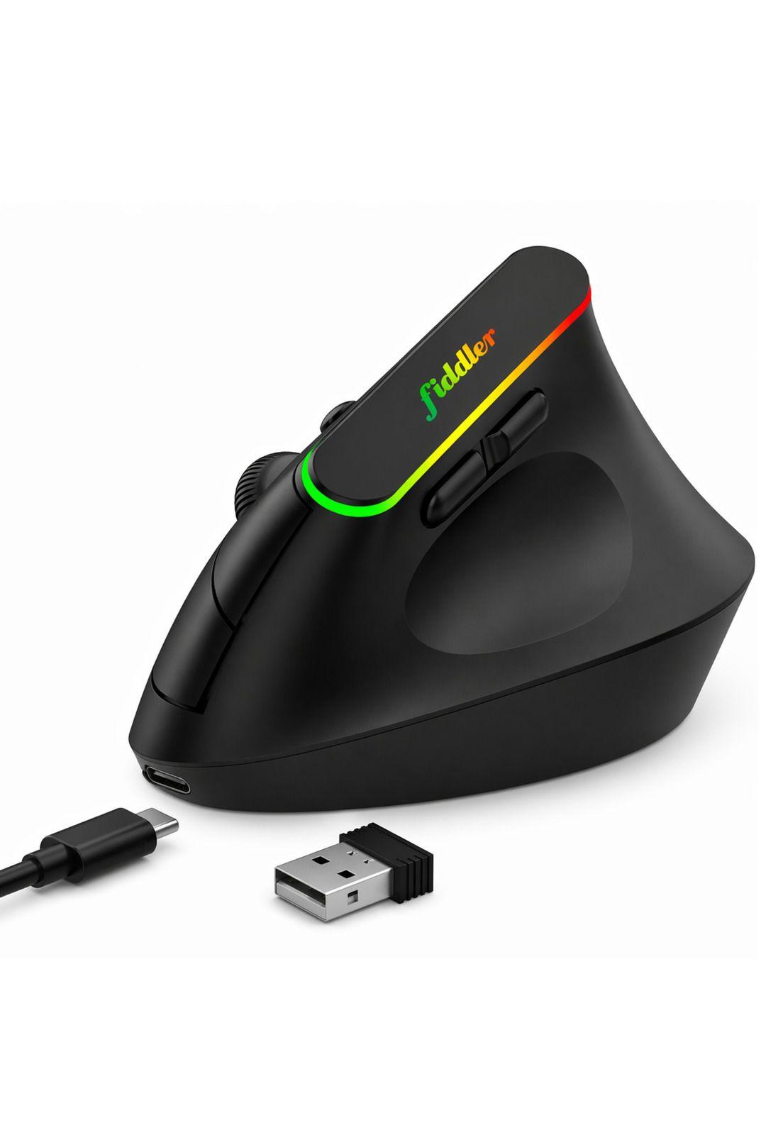 Mouse Vertical Ergonómico Dual Wireless Bluetooth Recargable-4