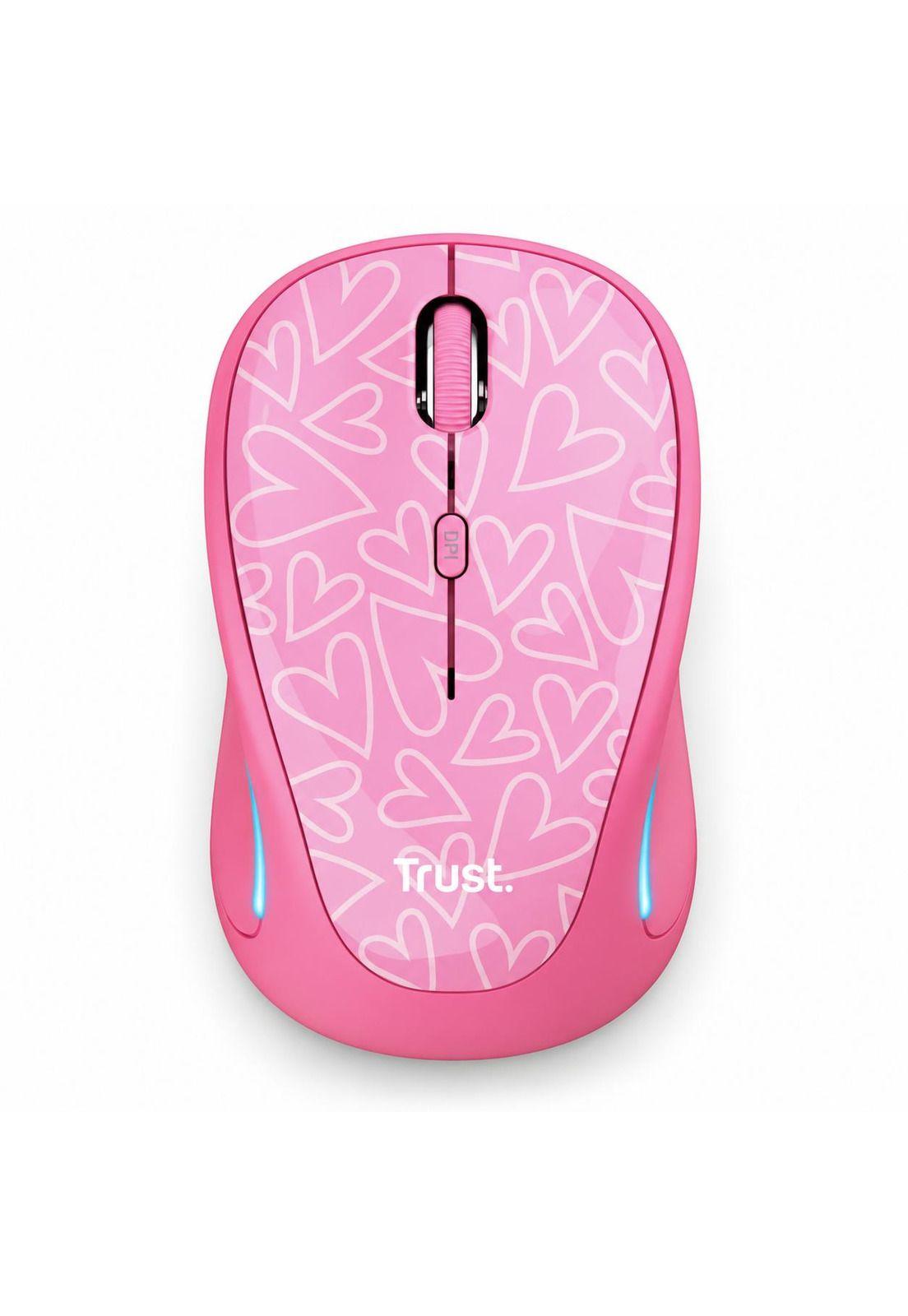 Mouse Inalambrico Rosado Retro Iluminado Rgb Trust Yvi 22336-3